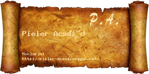 Pieler Acsád névjegykártya